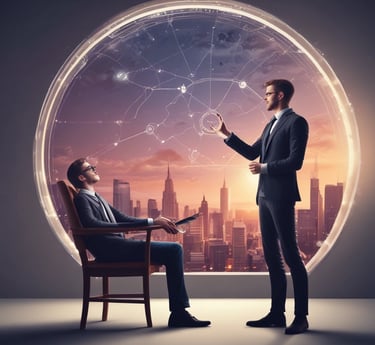 A professional customs agent reviewing shipping documents in a busy warehouse.