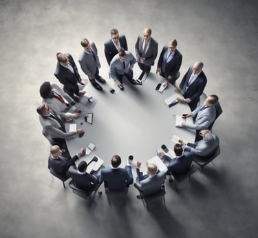 A warm, candid photo of our management team collaborating around a table in a bright office.