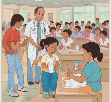 A diverse team collaborating around a table with charts and laptops, symbolizing efficiency in social services.