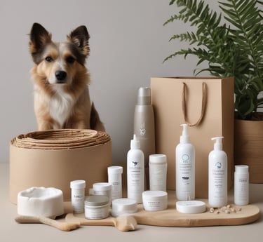 A cozy, sunlit dog boarding room with soft bedding and natural wooden accents, reflecting a calm home-style environment.