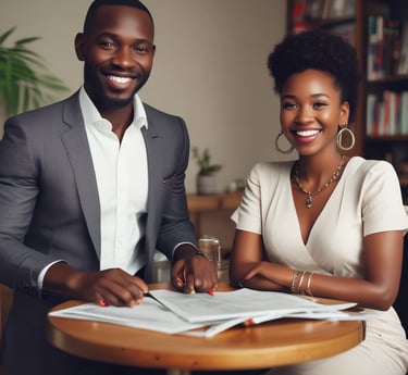 Portrait of a professional founder in a warm, elegant office setting.