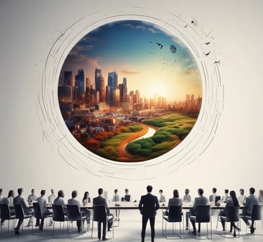 A serene sunrise over a horizon symbolizing new beginnings and visionary goals.