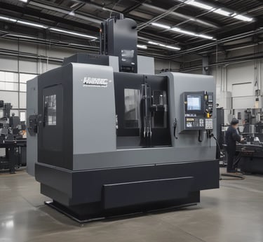 A close-up of precision-machined metal components stacked neatly in a well-lit workshop.