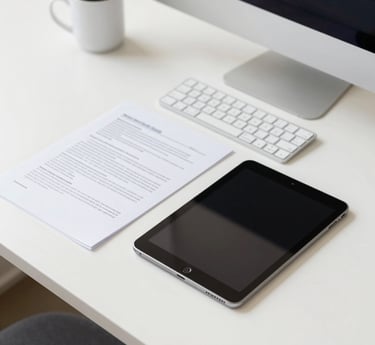 black magnifying glass on white paper