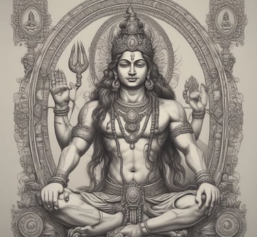 A captivating image depicting a serene setting with mystical elements and cosmic gradients.