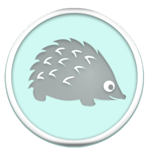 a hedgehogd hedgehogd up against a blue background