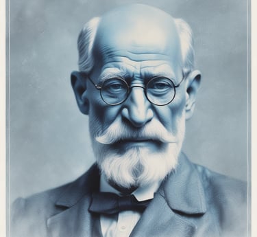 A poster features a close-up of a woman's face with a message about psychology. The top of the poster has the phrase 'GET PSYCHED!' in large orange text. Below, there is a series of questions in varying sizes and colors, exploring different psychological topics. The bottom part of the poster contains a web address.