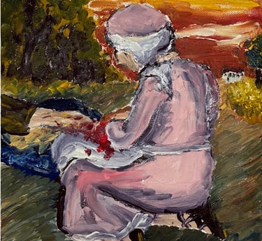 opera d'arte moderna Judy Mazzotti "la salvatrice" n97