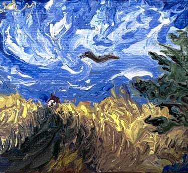 "il ritorno" olio su tela 6x8cm Judy Mazzotti