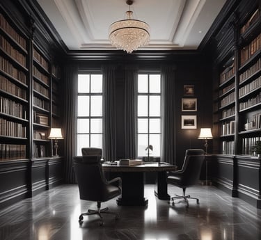 A luxury store facade featuring large windows illuminated from inside. Above the windows, the store's name is prominently displayed. The building's architecture is ornate, with detailed molding and classical accents. On the sidewalk, a person sits with a sign, creating a contrast between luxury and hardship.