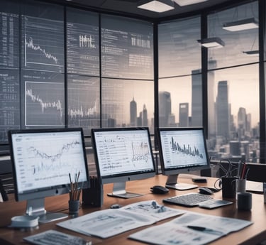 A professional consultant discussing strategies with a client in a modern office setting.