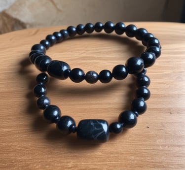 Close-up of a labradorite stone showing its shimmering blue and green flashes.