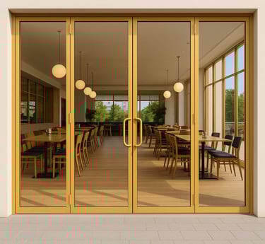 Commercial place entry door