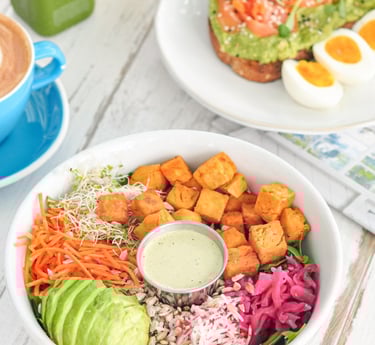 Semaglutide Recipe: Sweet potato, Avocado with Micro Greens and Pickled Turnips