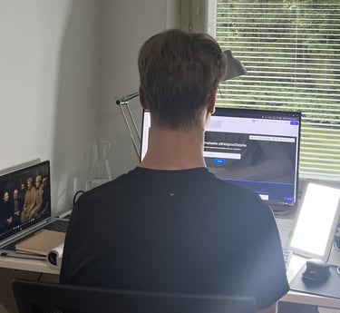 Picture of me working on blog post.