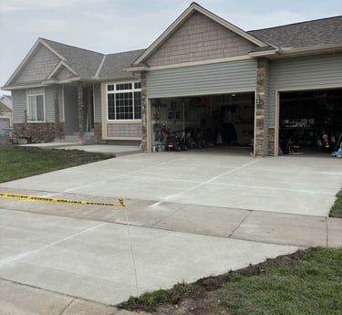 new driveway installation at residential home