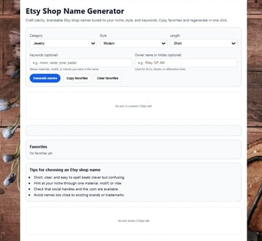 a website page with a picture of a person's name on the page