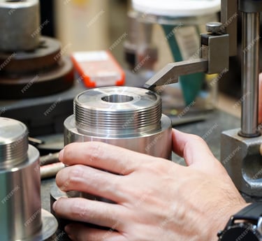 image of a person inspecting a part
