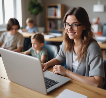 girl in blue jacket holding white and brown short coated puppy