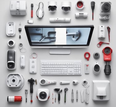 A professional team installing CCTV cameras in a modern setting.