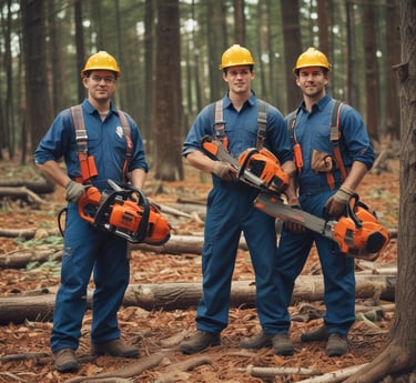 a man on a rope attached to a tree