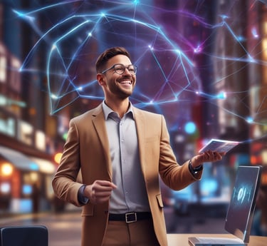 A futuristic control center view showcasing advanced retail management technology.