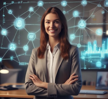 A futuristic control center view showcasing advanced retail management technology.