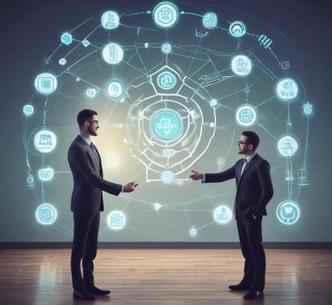 A futuristic control center view showcasing advanced retail management technology.