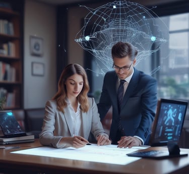 A futuristic control center view showcasing advanced retail management technology.