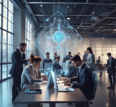 A futuristic control center view showcasing advanced retail management technology.