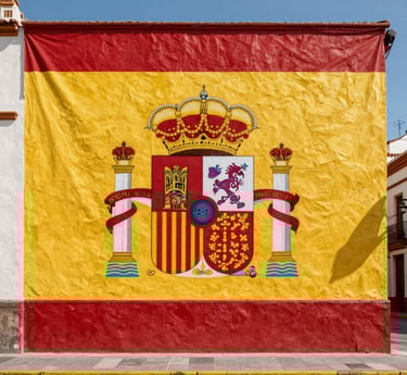 red telephone booth in front of brown concrete building