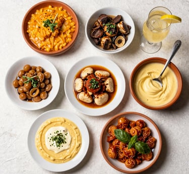 a crowd of people walking down a street next to tall buildings