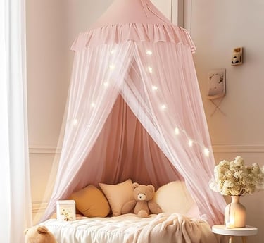 Cute pink canopy for girls bedroom