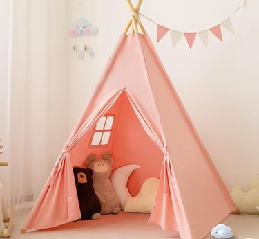 cute  adorble pink teepee tent for girls.