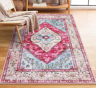 boho style bedroom rug.