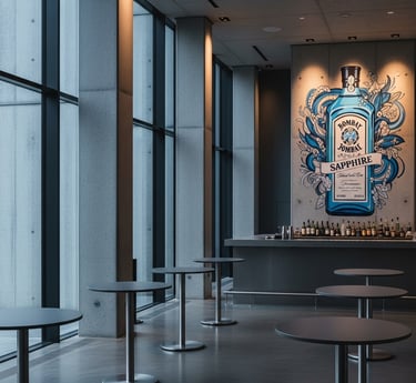 Mural publicitario en un bar