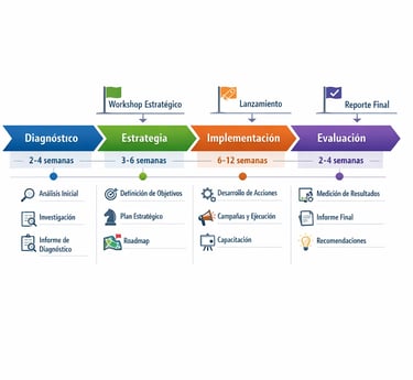 timeline entregables consultoria transformacion digital fases