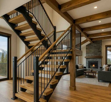 Custom indoor metal staircase, Frenchtown