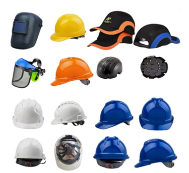 a variety of safety equipment including a helmet and safety gear