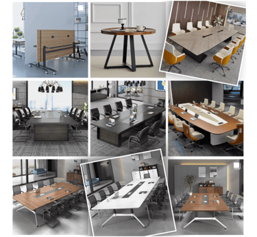 a collage of a variety of office furniture