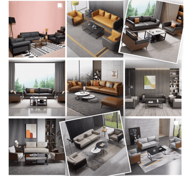 a collage of a variety of different types of furniture