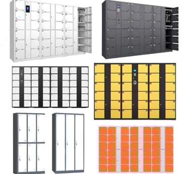 a bunch of lockers with lockers and lockers