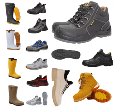 a variety of different types of shoes and boots