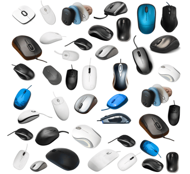 a collection of computer mouses and mouses
