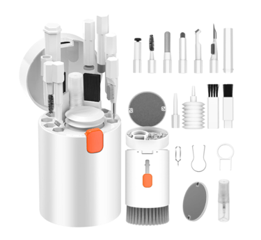 a bunch of different types of cleaning kits for electronics
