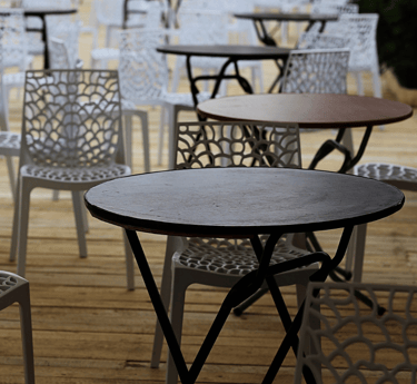 a table with chairs and tables with chairs