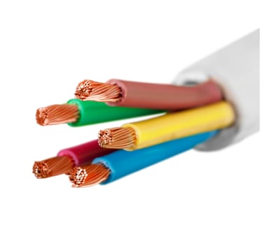 a close up of a pair of cables with wires