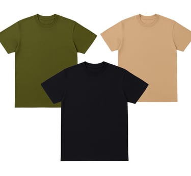 three different colors of a t - shirt with a white, black and green color