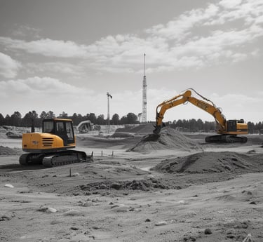 A red construction sign with a black arrow on it