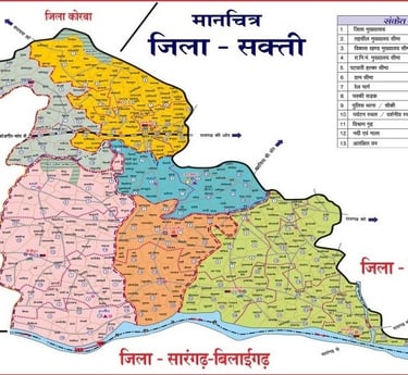 Map of Sakti district